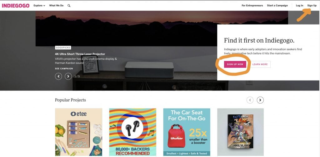 Indiegogo官網